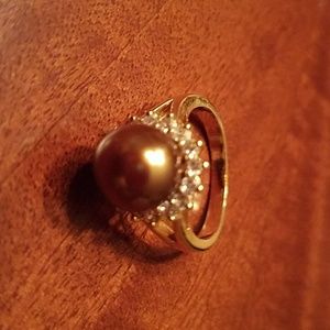 Honora Pearl Ring with Diamonique Stones
